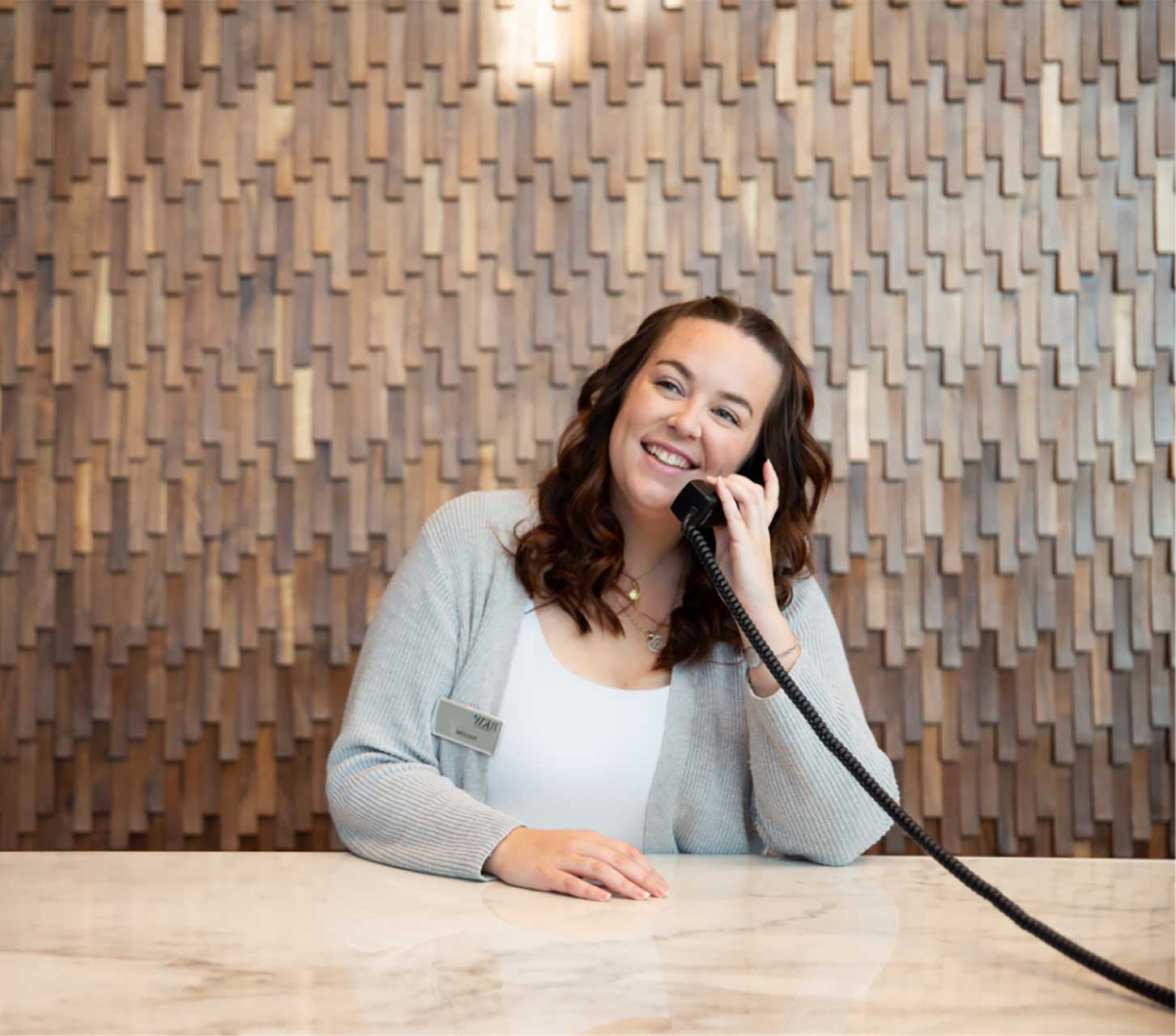 a woman talking on a phone